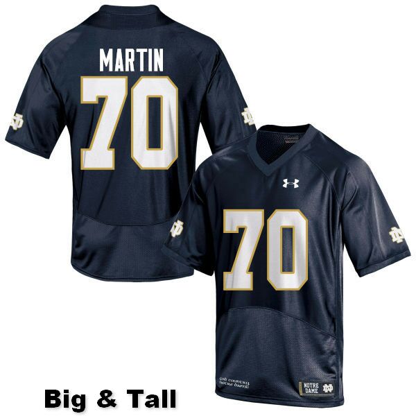 Men's NCAA Notre Dame Fighting Irish #70 Zack Martin Stitched College Under Armour Authentic Navy Blue Big & Tall Football Jersey UZ10H40AK